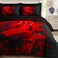 WONGS BEDDING Red Comforter Set King Reversible Red Rose Printed 7 Pieces Bed in a Bag Lightweight Soft Microfiber Comforter Bedding Sets with Comforter Flat Sheet Fitted Sheet PillowcasesShams