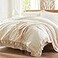 Anluoer Queen Comforter Set 7 Piece Cream Bed in a Bag with Sheets All Season Ruffle Shabby Chic Bedding Sets with 1 Comforter 2 Pillow Shams 2 Pillowcases 1 Flat Sheet 1 Fitted Sheet