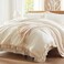 Anluoer Queen Comforter Set 7 Piece Cream Bed in a Bag with Sheets All Season Ruffle Shabby Chic Bedding Sets with 1 Comforter 2 Pillow Shams 2 Pillowcases 1 Flat Sheet 1 Fitted Sheet
