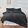 Bonlino Queen Comforter Set Black Boho Shabby Chic Bedding for Bedroom Fluffy 3 Piece Ruffle Comforter Set with Pillow