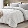 satisomnia Queen Comforter Set White Grey Bedding Comforters Queen Size 3 Pieces Down Alternative Bed Comforter Lightweight Soft Quilted Bed Set Breathable Reversible All Season Bedding Sets