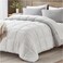 satisomnia Queen Comforter Set White Grey Bedding Comforters Queen Size 3 Pieces Down Alternative Bed Comforter Lightweight Soft Quilted Bed Set Breathable Reversible All Season Bedding Sets