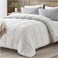 satisomnia Queen Comforter Set White Grey Bedding Comforters Queen Size 3 Pieces Down Alternative Bed Comforter Lightweight Soft Quilted Bed Set Breathable Reversible All Season Bedding Sets