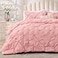 BEDELITE Pink King Size Comforter Set 3 Pieces Boho Pintuck Bedding Comforter Sets Lightweight Soft Warm King Bedding Set with 2 Pillowcases for All Season