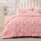 BEDELITE Pink King Size Comforter Set 3 Pieces Boho Pintuck Bedding Comforter Sets Lightweight Soft Warm King Bedding Set with 2 Pillowcases for All Season