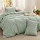 Bedsure Comforter Set King Size Cotton Fabric with Microfiber Inner Fill Sage Green PureWoven Soft Bed Set for All Seasons 3 Pieces 1 Comforter 104 x 90 and 2 Pillow Cases 20 x 36
