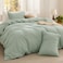 Bedsure Comforter Set King Size Cotton Fabric with Microfiber Inner Fill Sage Green PureWoven Soft Bed Set for All Seasons 3 Pieces 1 Comforter 104 x 90 and 2 Pillow Cases 20 x 36