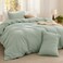 Bedsure Comforter Set King Size Cotton Fabric with Microfiber Inner Fill Sage Green PureWoven Soft Bed Set for All Seasons 3 Pieces 1 Comforter 104 x 90 and 2 Pillow Cases 20 x 36