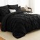 HIMEET Full Size Comforter Set Black 7 Pieces Pintuck Bed in a Bag Pinch Pleat Modern Room Decor AllSeason Soft Bedding Gift with Comforter Sheets Pillowcases Shams