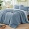 Bedsure Queen Comforter Set 7 Pieces Grayish Blue Queen Bedding Set for All Seasons Boho Contrasting Design Bed in a Bag with Comforter Sheets Pillowcases Shams