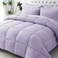 JOLLYVOGUE Queen Comforter Set UltraSoft Bed in a Bag Queen Size 7 Pieces OekoTEX Certified Bedding Set with Down Alternative Comforter Sheets Pillowcases Shams Lavender