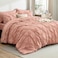 Bedsure Queen Comforter Set Dusty Pink Bed in a Bag Queen Size Bedding 7 Pieces GentleSoft Pintuck Bed Set Gift for Family All Season Down Alternative Comforter with Sheets Pillowcases Shams