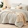 CozyLux Queen Comforter Set Oatmeal 7 Pieces Seersucker Textured Luxury Bed in a Bag Queen All Seasons Soft Bedding Sets with Down Alternative Comforter Sheets Pillowcases Shams Home Gift