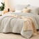 CozyLux Queen Comforter Set Oatmeal 7 Pieces Seersucker Textured Luxury Bed in a Bag Queen All Seasons Soft Bedding Sets with Down Alternative Comforter Sheets Pillowcases Shams Home Gift