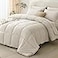 CozyLux King Size Comforter Set Beige 7 Pieces Bed in a Bag King OekoTex Certified Bedding Set All Season Soft Bed Set with Down Alternative Comforter Sheets Pillowcases Shams