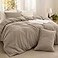 Bedsure Comforter Set Queen Size Cotton Fabric with Microfiber Inner Fill Taupe PureWoven Soft Bed Set for All Seasons 3 Pieces 1 Comforter 90 x 90 and 2 Pillow Cases 20 x 26