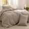 Bedsure Comforter Set Queen Size Cotton Fabric with Microfiber Inner Fill Taupe PureWoven Soft Bed Set for All Seasons 3 Pieces 1 Comforter 90 x 90 and 2 Pillow Cases 20 x 26