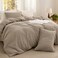 Bedsure Comforter Set Queen Size Cotton Fabric with Microfiber Inner Fill Taupe PureWoven Soft Bed Set for All Seasons 3 Pieces 1 Comforter 90 x 90 and 2 Pillow Cases 20 x 26