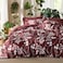 Bedsure Queen Comforter Set 7 Pieces Floral Burgundy Soft Bedding Sets Queen Bed in a Bag with Botanical Flowers Comforter Sheets Pillowcases Shams