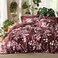 Bedsure Queen Comforter Set 7 Pieces Floral Burgundy Soft Bedding Sets Queen Bed in a Bag with Botanical Flowers Comforter Sheets Pillowcases Shams