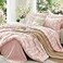 MUXHOMO Cameo Pink Bed in a Bag Queen 7 Pieces Queen Comforter Set Reversible Botanical Flowers Design Ultra Soft Breathable Bedding Sets with Comforter Sheets Pillowcases Shams