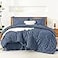 Litanika King Size Comforter Set with Sheets Ocean Blue 7 Pieces Bed in a Bag King Chevron Tufted Complete Bedding Sets with Comforter Sheets Pillowcases Shams