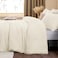 ChiXpace Flannel Fleece Queen Comforter Set Furry Beige Leaves Pattern Faux Fur Bed Set Winter Ultra Soft Fuzzy Comfort Set Velvet Bedding Set for Bed with 2 Pillow Cases