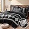 MaiRÃªve MaiRve Embroidery Comforter Set Boho Farmhouse Western Bedding Set All Season Bed in A Bag Comforter Set with Sheets Pillowcases Shams Black Full 7 Pieces