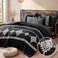 MaiRÃªve MaiRve Embroidery Comforter Set Boho Farmhouse Western Bedding Set All Season Bed in A Bag Comforter Set with Sheets Pillowcases Shams Black Full 7 Pieces