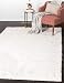 Unique Loom Solid Shag Collection Area Rug 8 x 10 Rectangle Snow White