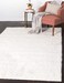 Unique Loom Solid Shag Collection Area Rug 8 x 10 Rectangle Snow White