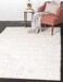 Unique Loom Solid Shag Collection Area Rug 8 x 10 Rectangle Snow White