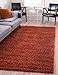 Unique Loom Solid Shag Collection Area Rug 8 x 10 Rectangle Terracotta