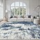 Gent drizz Area Rug Living Room Rugs 8x10 Large Soft Indoor Carpet Modern Abstract Decor Rug with Non Slip Rubber Backing for Under Dining Table Nursery Home Office Bedroom Blue