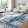 Gent drizz Area Rug Living Room Rugs 8x10 Large Soft Indoor Carpet Modern Abstract Decor Rug with Non Slip Rubber Backing for Under Dining Table Nursery Home Office Bedroom Blue
