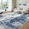 Gent drizz Area Rug Living Room Rugs 8x10 Large Soft Indoor Carpet Modern Abstract Decor Rug with Non Slip Rubber Backing for Under Dining Table Nursery Home Office Bedroom Blue