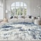 Gent drizz Area Rug Living Room Rugs 8x10 Large Soft Indoor Carpet Modern Abstract Decor Rug with Non Slip Rubber Backing for Under Dining Table Nursery Home Office Bedroom Blue