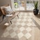 Beeiva Checkered Print 3x5 Washable Area Rug for Bedroom Non Slip Ultra Thin Beige Entryway Rug Non Shedding Kitchen Rug 3x5 Modern Checkerboard Carpet Plaid Decor for Bathroom Office Nursery