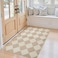 Beeiva Checkered Print 3x5 Washable Area Rug for Bedroom Non Slip Ultra Thin Beige Entryway Rug Non Shedding Kitchen Rug 3x5 Modern Checkerboard Carpet Plaid Decor for Bathroom Office Nursery