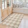 Beeiva Checkered Print 3x5 Washable Area Rug for Bedroom Non Slip Ultra Thin Beige Entryway Rug Non Shedding Kitchen Rug 3x5 Modern Checkerboard Carpet Plaid Decor for Bathroom Office Nursery