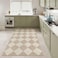 Beeiva Checkered Print 3x5 Washable Area Rug for Bedroom Non Slip Ultra Thin Beige Entryway Rug Non Shedding Kitchen Rug 3x5 Modern Checkerboard Carpet Plaid Decor for Bathroom Office Nursery