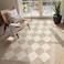 Beeiva Checkered Print 3x5 Washable Area Rug for Bedroom Non Slip Ultra Thin Beige Entryway Rug Non Shedding Kitchen Rug 3x5 Modern Checkerboard Carpet Plaid Decor for Bathroom Office Nursery