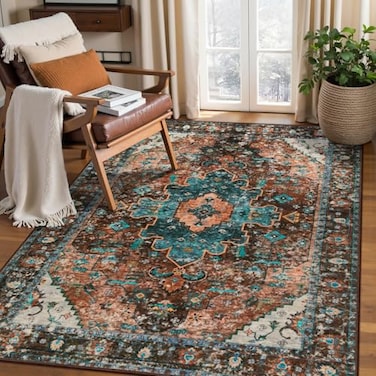 Ciicool 3x5 Entryway RugIndoor Washable NonSlip Thin Area Rugs for Large Kitchen Bedroom Bedside Living RoomDistressed Boho Carpet Home Decor