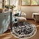 Lahome Insect Washable Round Rugs NonSlip Soft Round Rug 4ft UltraThin Small Boho Circle Carpet for Entryway Kitchen Bedroom Nursery Bathroom Vionnet Black