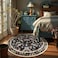 Lahome Insect Washable Round Rugs NonSlip Soft Round Rug 4ft UltraThin Small Boho Circle Carpet for Entryway Kitchen Bedroom Nursery Bathroom Vionnet Black