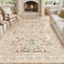 Lahome Sylvie Orange Floral Washable Area Rugs 8x10 Boho Large Rug for Bedroom Living Room Soft Rubber Backed NonSlip Carpet for Dining Playroom Decor Ochre Fall