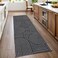 ROYHOME Modern Rug 2x6 Runners for Hallways Abstract Kitchen Runner Rugs Non Slip Bath Runner Rainbow Washable Runner Rug for Bedroom Soft Long Rugs for Entryway Bathroom Laundry Dorm Black