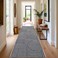 ROYHOME Modern Rug 2x6 Runners for Hallways Abstract Kitchen Runner Rugs Non Slip Bath Runner Rainbow Washable Runner Rug for Bedroom Soft Long Rugs for Entryway Bathroom Laundry Dorm Black