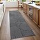 ROYHOME Modern Rug 2x6 Runners for Hallways Abstract Kitchen Runner Rugs Non Slip Bath Runner Rainbow Washable Runner Rug for Bedroom Soft Long Rugs for Entryway Bathroom Laundry Dorm Black
