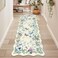 Rugalia Washable Butterfly Runner Rug 2x6 Rug Runners for Hallways NonSlip Ultra Thin Soft Kitchen Runner Rug Beige Boho Floral Scalloped Throw Carpet for Bathroom Laundry Entryway
